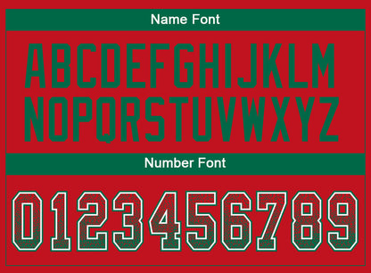 Custom Red Kelly Green-White Mesh Drift Fashion Football Jersey