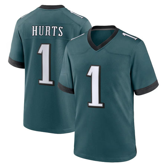 Custom Men's Eagles Green/Kelly Green/White/Black Exact Replica Football Jersey