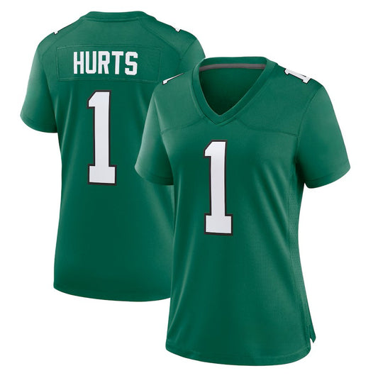 Custom Women's Eagles Green/Kelly Green/White/Black Exact Replica Football Jersey