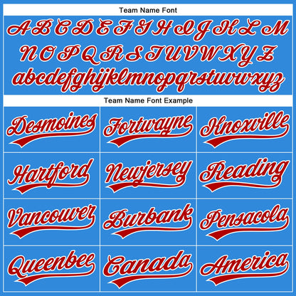 Custom Electric Blue Red-White Authentic Baseball Jersey