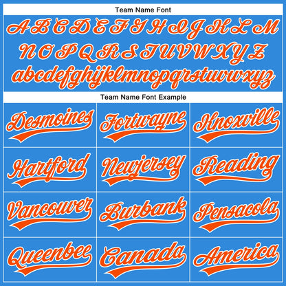 Custom Electric Blue Orange-White Authentic Baseball Jersey