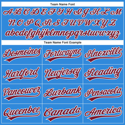 Custom Electric Blue Crimson-White Authentic Baseball Jersey