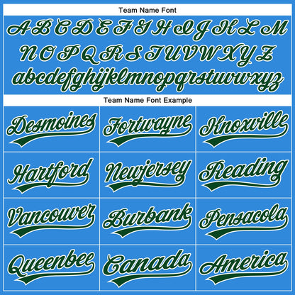 Custom Electric Blue Green-White Authentic Baseball Jersey
