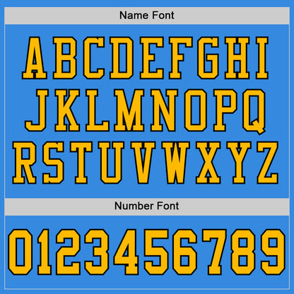 Custom Powder Blue Gold-Black Mesh Authentic Football Jersey
