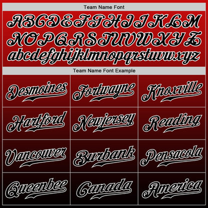 Custom Red Black-White Authentic Fade Fashion Baseball Jersey