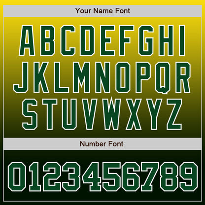 Custom Yellow Green-White Authentic Fade Fashion Baseball Jersey