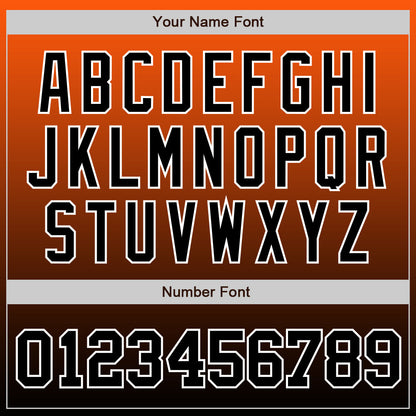 Custom Orange Black-White Authentic Fade Fashion Baseball Jersey