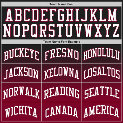 Custom Black White-Maroon Authentic Fade Fashion Basketball Jersey