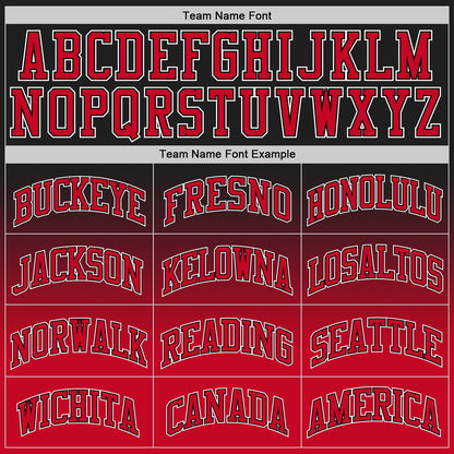 Custom Black Red-White Authentic Fade Fashion Basketball Jersey