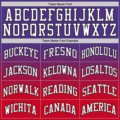 Custom Purple White-Red Authentic Fade Fashion Basketball Jersey