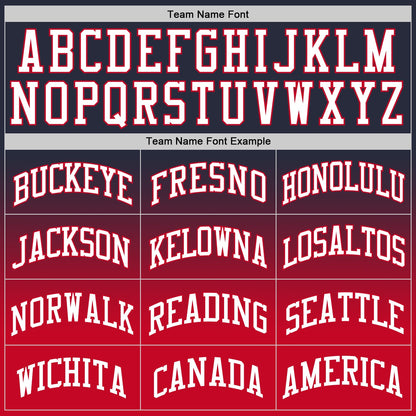 Custom Navy White-Red Authentic Fade Fashion Basketball Jersey