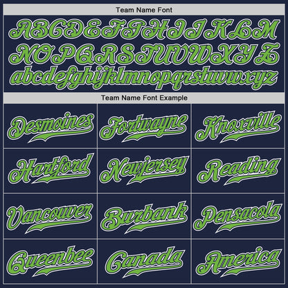 Custom Navy Neon Green-White Authentic Gradient Fashion Baseball Jersey