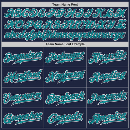 Custom Navy Teal-White Authentic Gradient Fashion Baseball Jersey