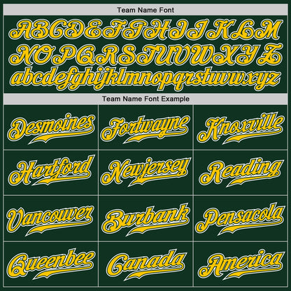 Custom Green Yellow-White Authentic Gradient Fashion Baseball Jersey