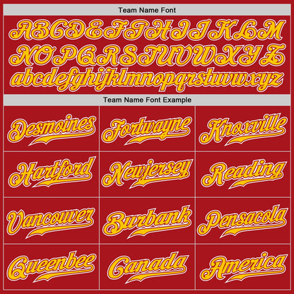 Custom Red Yellow-White Authentic Gradient Fashion Baseball Jersey