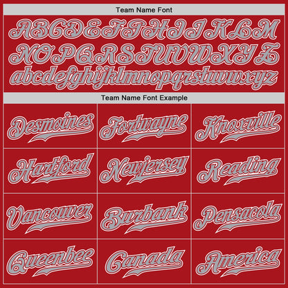 Custom Red Gray-White Authentic Gradient Fashion Baseball Jersey