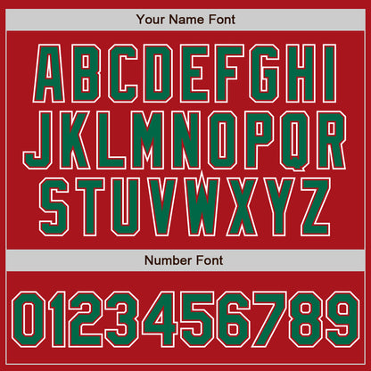 Custom Red Kelly Green-White Authentic Gradient Fashion Baseball Jersey
