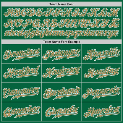 Custom Kelly Green Old Gold-White Authentic Gradient Fashion Baseball Jersey