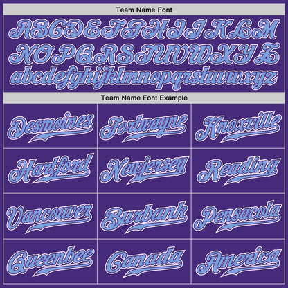 Custom Purple Light Blue-White Authentic Gradient Fashion Baseball Jersey