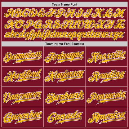 Custom Crimson Yellow-White Authentic Gradient Fashion Baseball Jersey