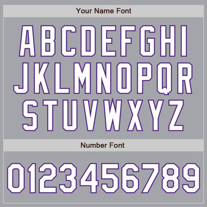 Custom Gray White-Purple Authentic Fade Fashion Baseball Jersey