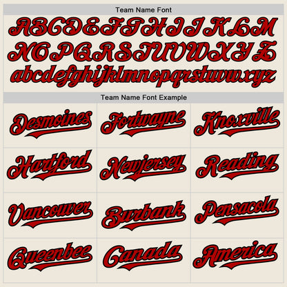 Custom Cream Pinstripe Red-Black Authentic Fade Fashion Baseball Jersey