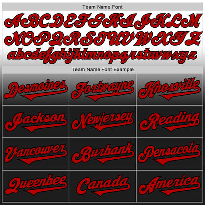 Custom White Red-Black Authentic Fade Fashion Baseball Jersey