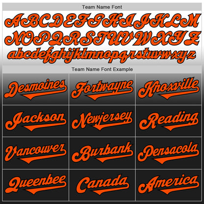 Custom White Orange-Black Authentic Fade Fashion Baseball Jersey