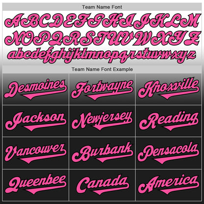 Custom White Pink-Black Authentic Fade Fashion Baseball Jersey