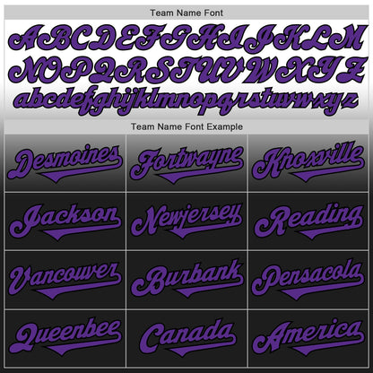Custom White Purple-Black Authentic Fade Fashion Baseball Jersey