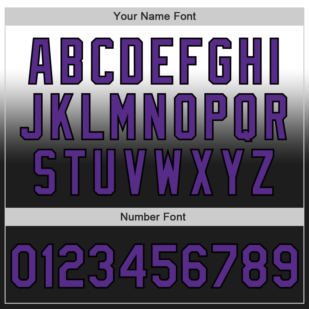 Custom White Purple-Black Authentic Fade Fashion Baseball Jersey