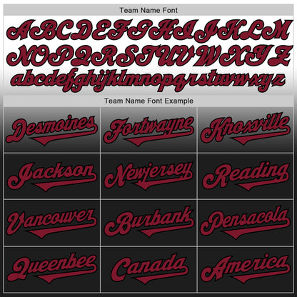 Custom White Crimson-Black Authentic Fade Fashion Baseball Jersey