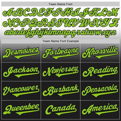 Custom White Neon Green-Black Authentic Fade Fashion Baseball Jersey
