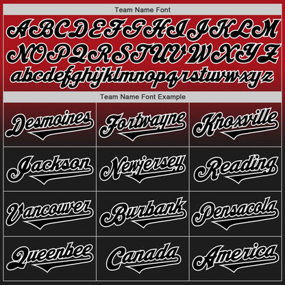 Custom Red Black-White Authentic Fade Fashion Baseball Jersey
