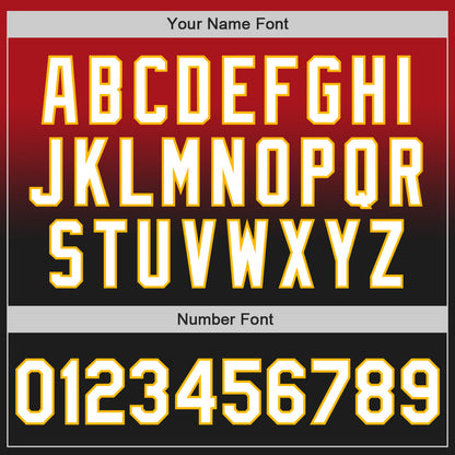 Custom Red Black-Gold Authentic Fade Fashion Baseball Jersey