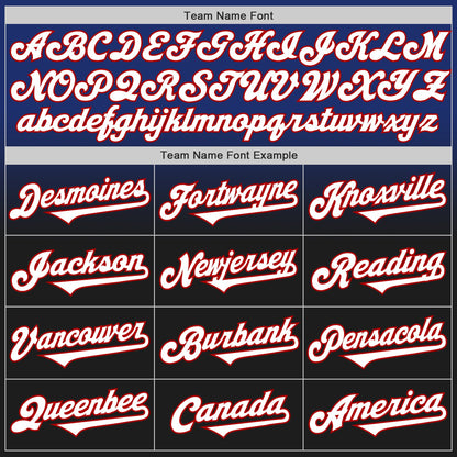 Custom Royal Black-Red Authentic Fade Fashion Baseball Jersey