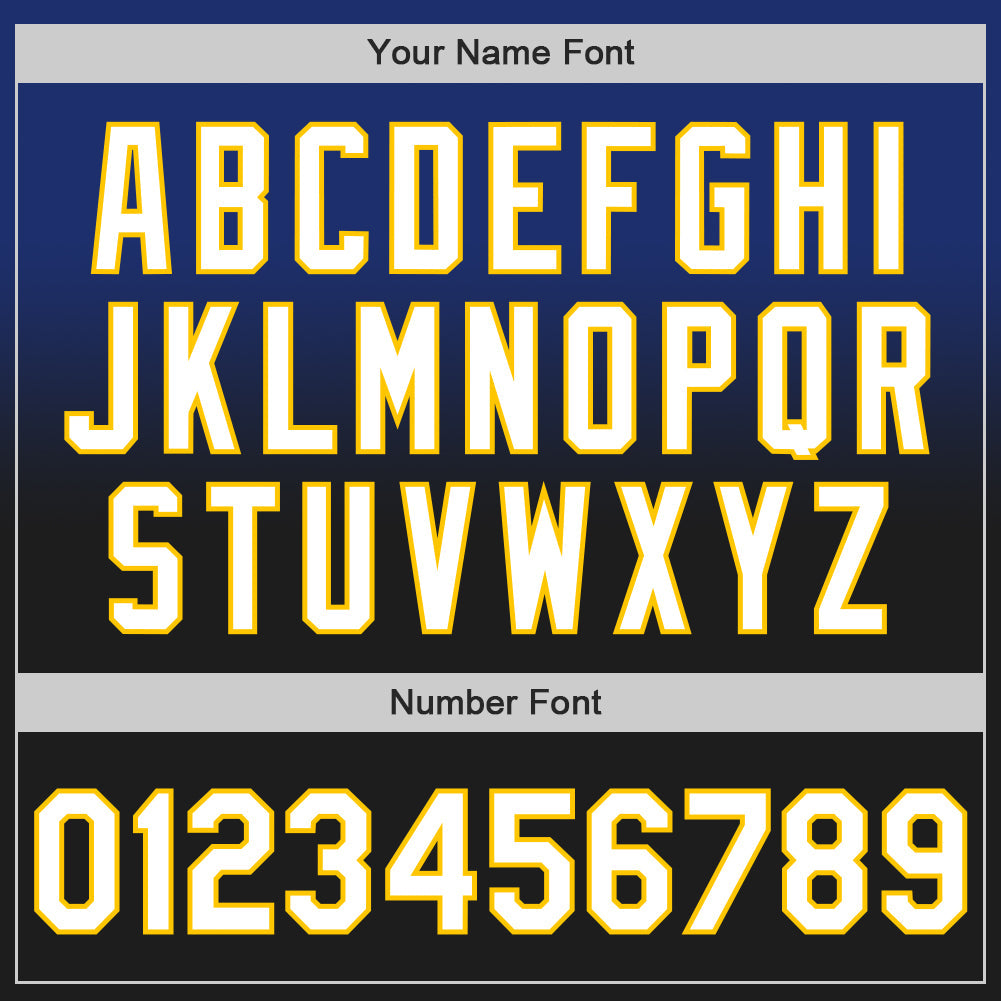 Custom Royal Black-Yellow Authentic Fade Fashion Baseball Jersey