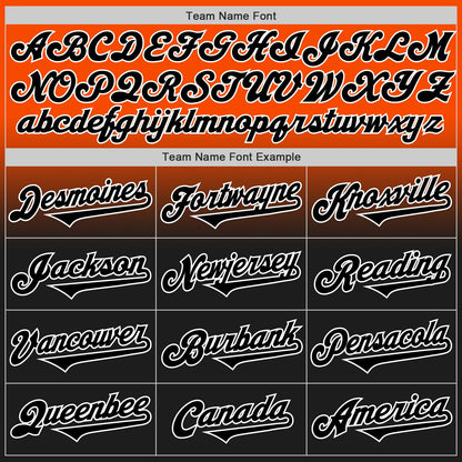 Custom Orange Black-White Authentic Fade Fashion Baseball Jersey