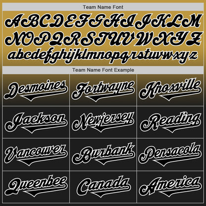 Custom Old Gold Black-White Authentic Fade Fashion Baseball Jersey