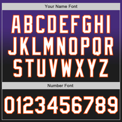 Custom Purple Black-Orange Authentic Fade Fashion Baseball Jersey