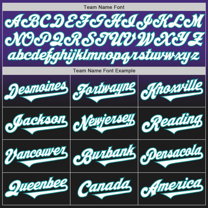 Custom Purple Black-Teal Authentic Fade Fashion Baseball Jersey
