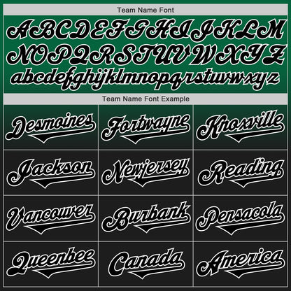 Custom Kelly Green Black-White Authentic Fade Fashion Baseball Jersey