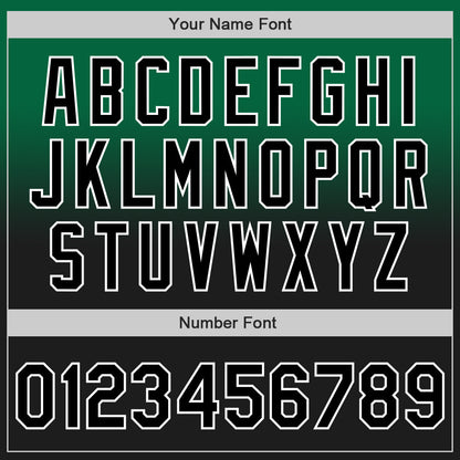 Custom Kelly Green Black-White Authentic Fade Fashion Baseball Jersey