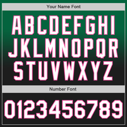 Custom Kelly Green Black-Pink Authentic Fade Fashion Baseball Jersey