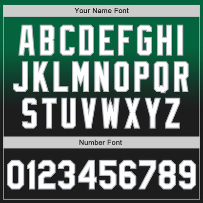Custom Kelly Green Black-Gray Authentic Fade Fashion Baseball Jersey