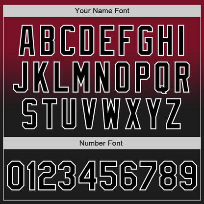 Custom Crimson Black-White Authentic Fade Fashion Baseball Jersey