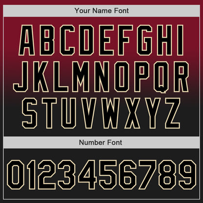 Custom Crimson Black-Cream Authentic Fade Fashion Baseball Jersey