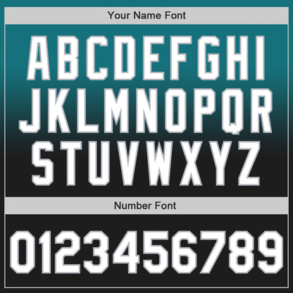 Custom Teal Black-Gray Authentic Fade Fashion Baseball Jersey