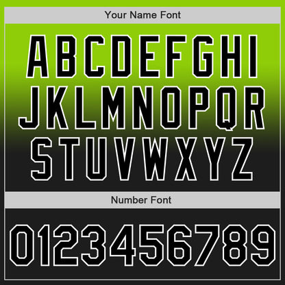 Custom Neon Green Black-White Authentic Fade Fashion Baseball Jersey