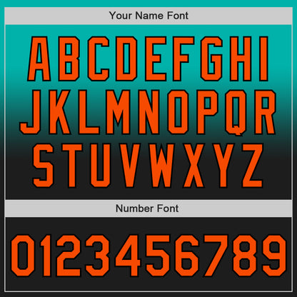 Custom Aqua Orange-Black Authentic Fade Fashion Baseball Jersey